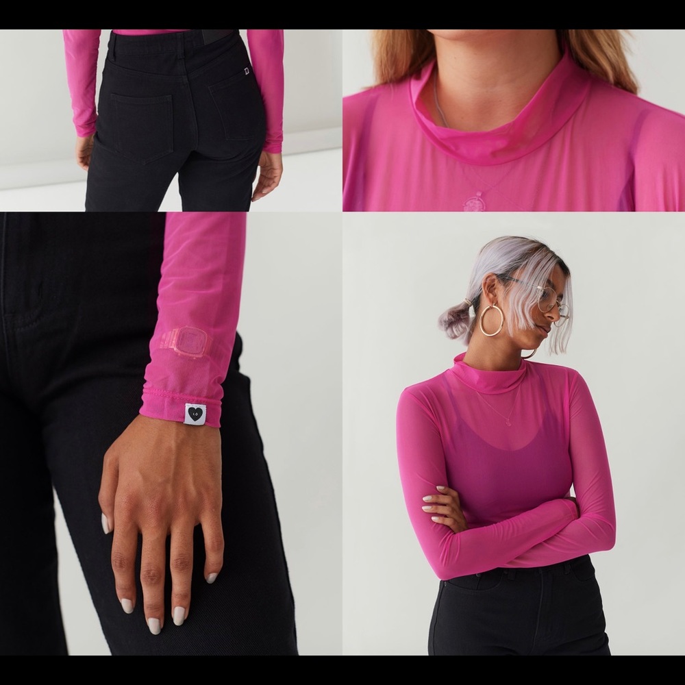 Sheer pink turtleneck Lazy Oaf